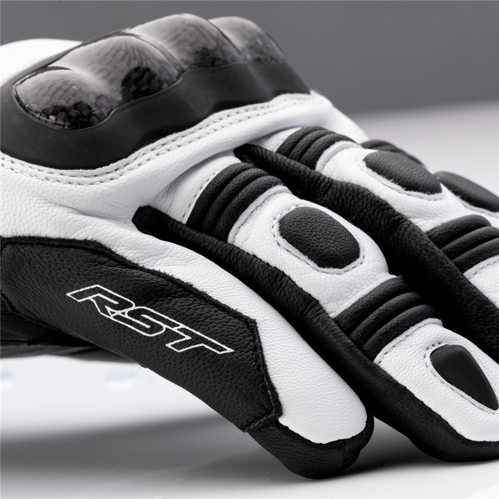 RST Sport Mid CE Leather Waterproof Gloves - Black / White
