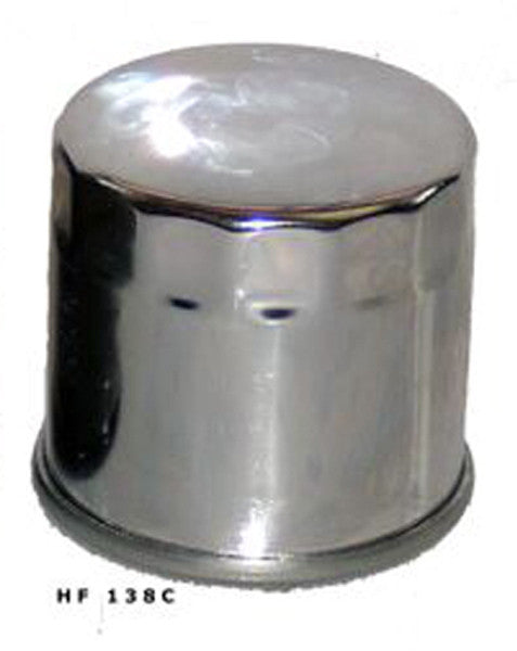 HIFLO HF138C CHROME OIL FILTER - Hiflo - - MSG BIKE GEAR