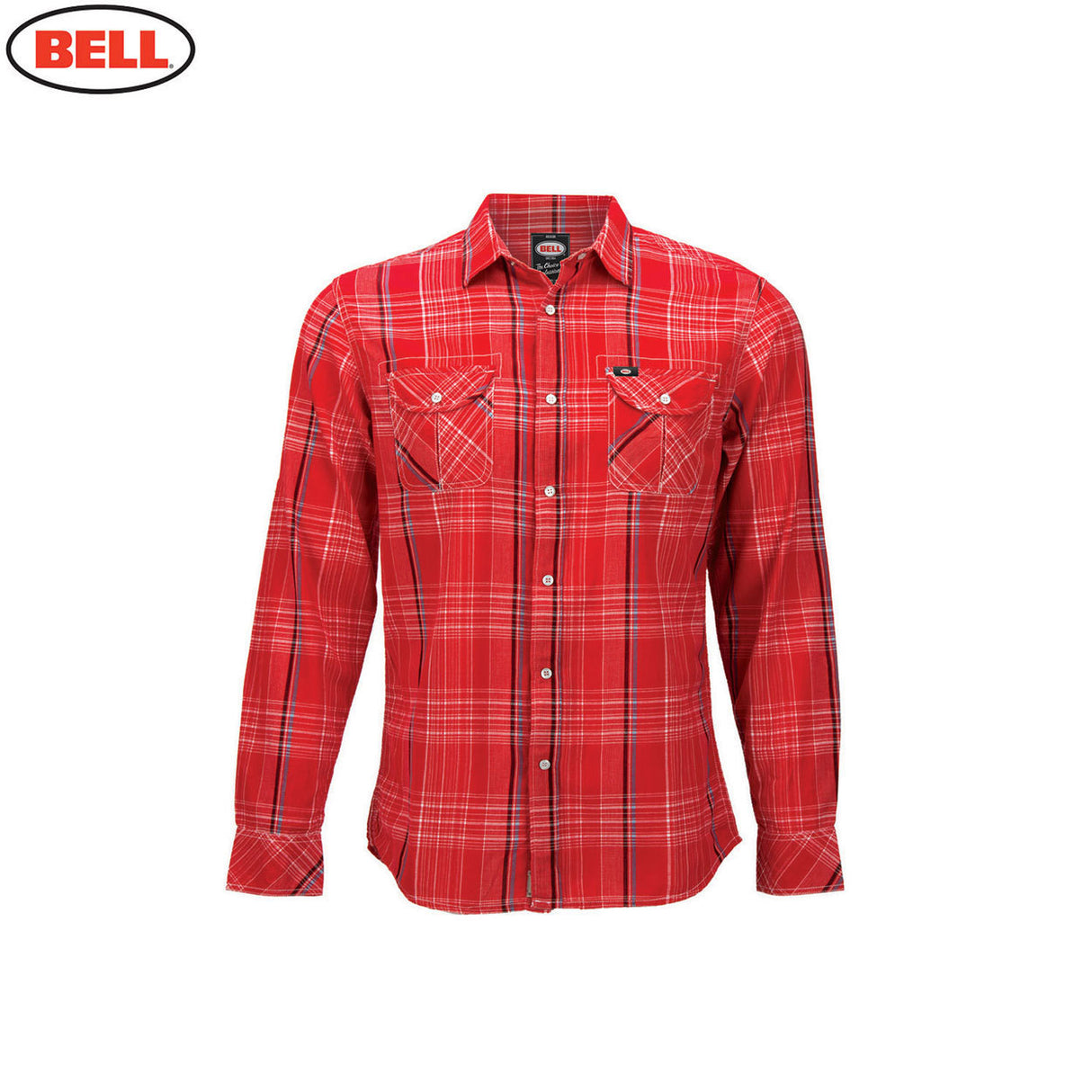 Bell Helmets Mens Woven Long Sleeve Shirt Nelson Plaid - Red - Bell - - MSG BIKE GEAR