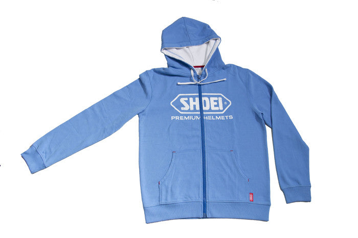 Shoei Motorcycle Helmets Logo Zip Up Hooded Jacket Hoodie - Blue - Shoei - - MSG BIKE GEAR