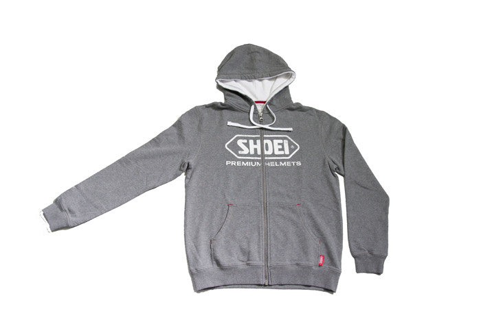 Shoei Motorcycle Helmets Logo Zip Up Hooded Jacket Hoodie - Grey - Shoei - - MSG BIKE GEAR