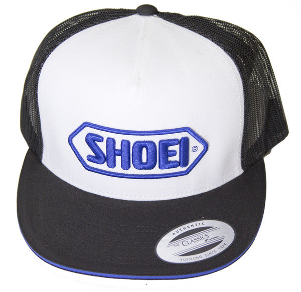 Official Shoei Premium Motorcycle Helmets Trucker Cap Hat - White (Blue Logo) - Shoei - - MSG BIKE GEAR
