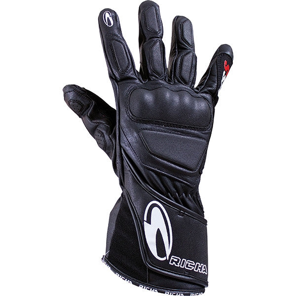 Richa WSS Leather Sports Summer Racing Motorcycle Gloves Black - Richa - - MSG BIKE GEAR
