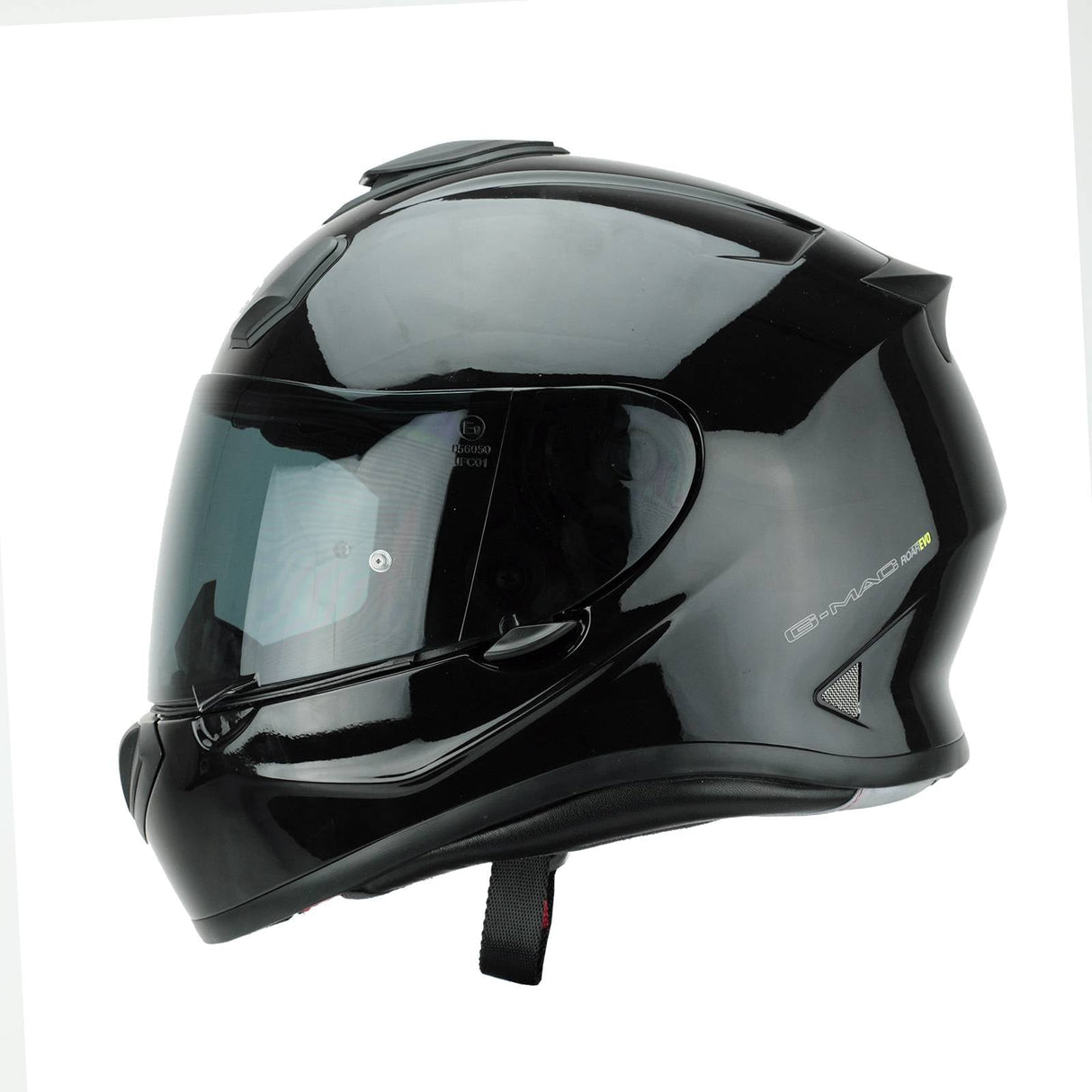 G-Mac Roar Evo Blackout Full Face Fibreglass Motorcycle Helmet + FREE Dark Visor