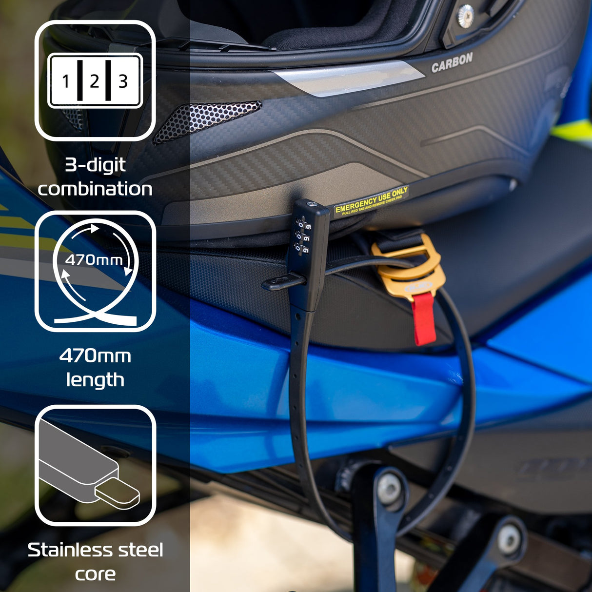 Oxford Lightweight Combination Zip-Tie Lock