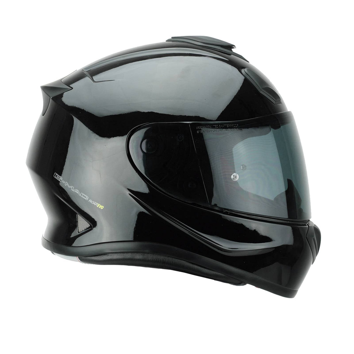 G-Mac Roar Evo Blackout Full Face Fibreglass Motorcycle Helmet + FREE Dark Visor