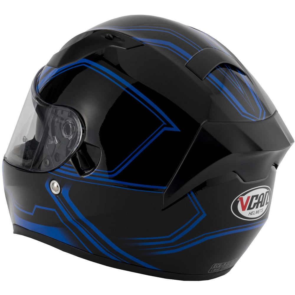 Vcan V128 Full Face Helmet - Tracer Blue