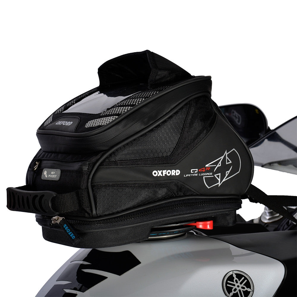 Oxford Q4R Quick Release Motorbike Motorcycle Tank Bag - Black 4 Litres - Oxford - - MSG BIKE GEAR - 1