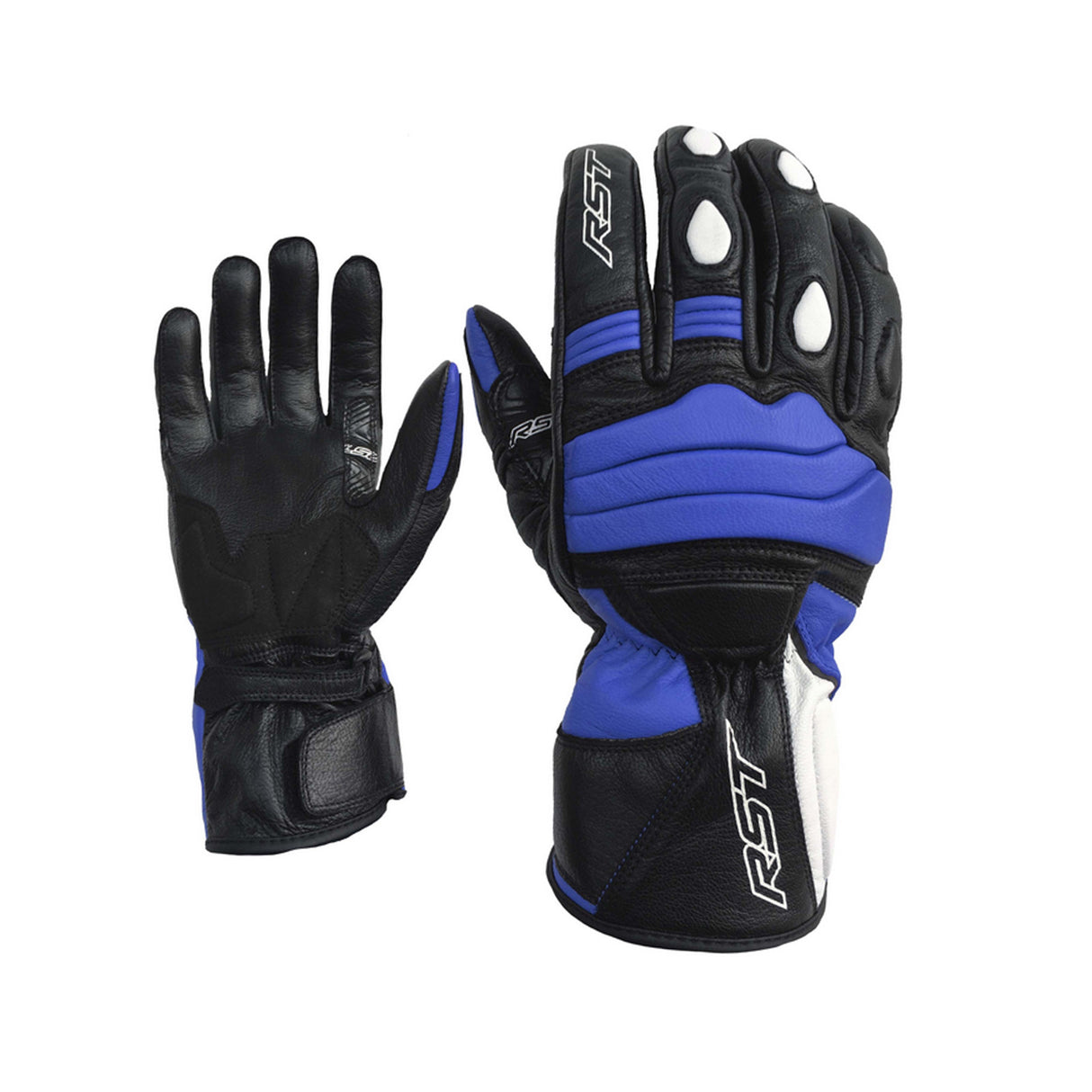 RST Jet City CE Leather Gloves - Black / Blue