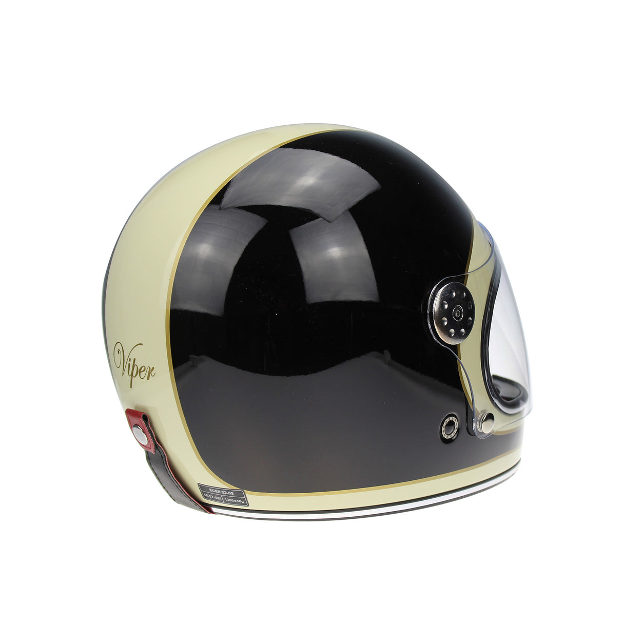 Viper F656 Vintage Full Face Helmet - Black / White