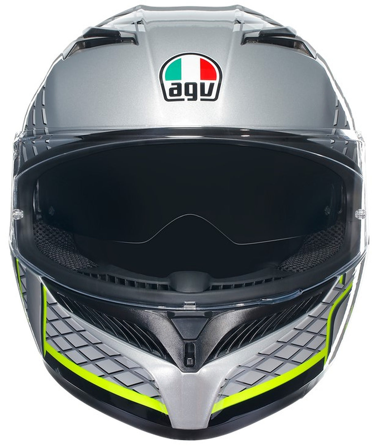 AGV K3 E2206 Full Face Motorcycle Helmet - Fortify Grey, Black, Yellow