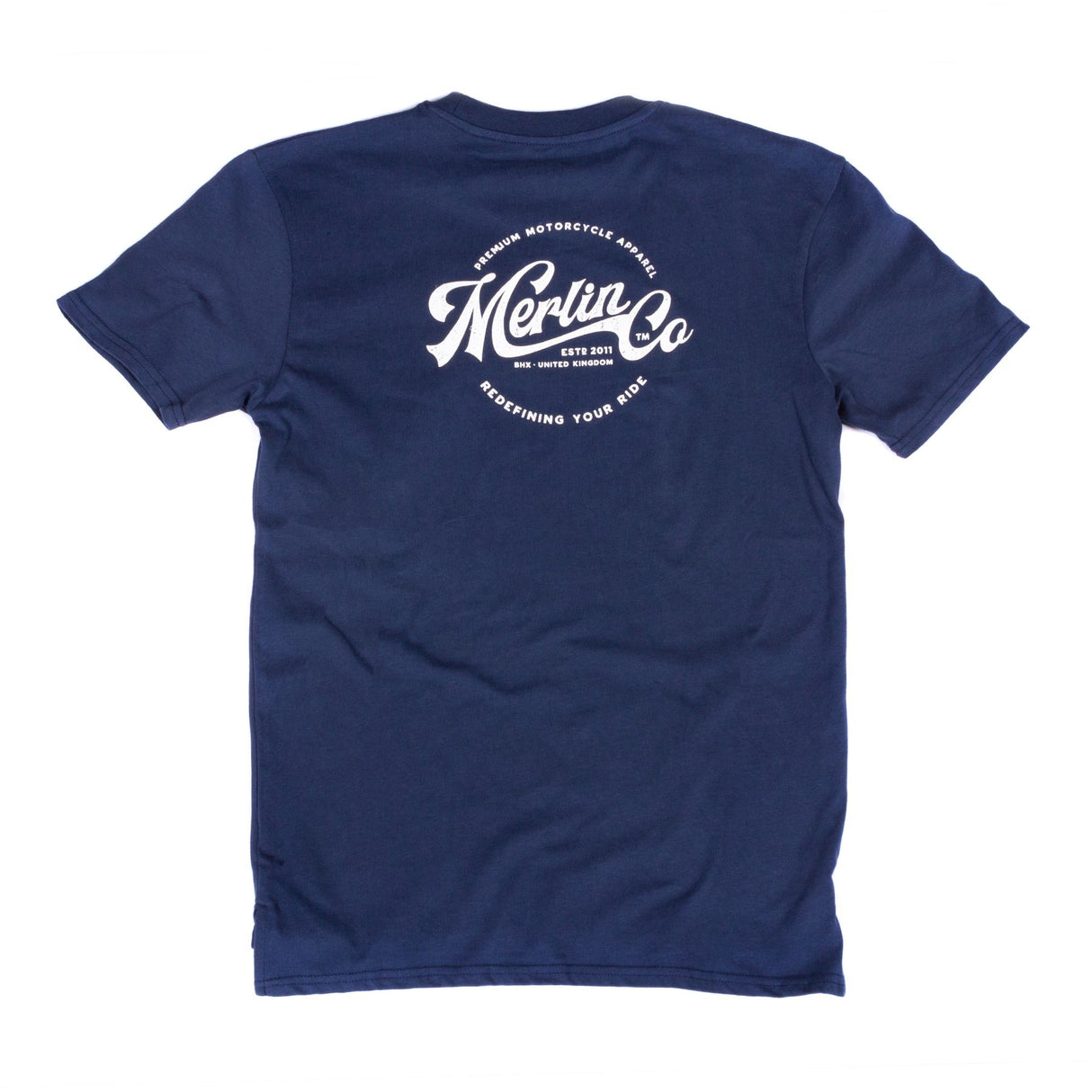 Merlin Truro Signature Organic Cotton Tee T-Shirt Navy Blue
