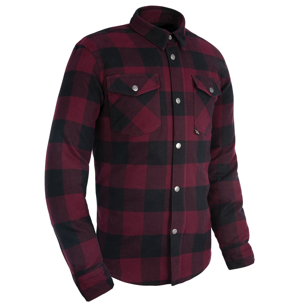 Oxford Kickback 2.0 Mens CE Level 1 Armoured Aramid Check Shirt - Red