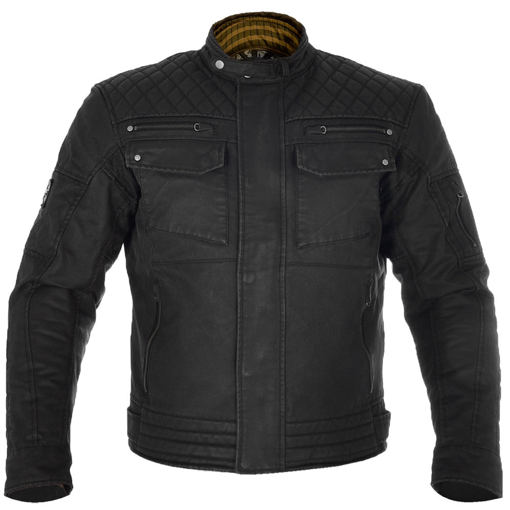 Oxford Hardy Waxed Cotton Motorcycle Motorbike Jacket - Black - Oxford - - MSG BIKE GEAR - 1