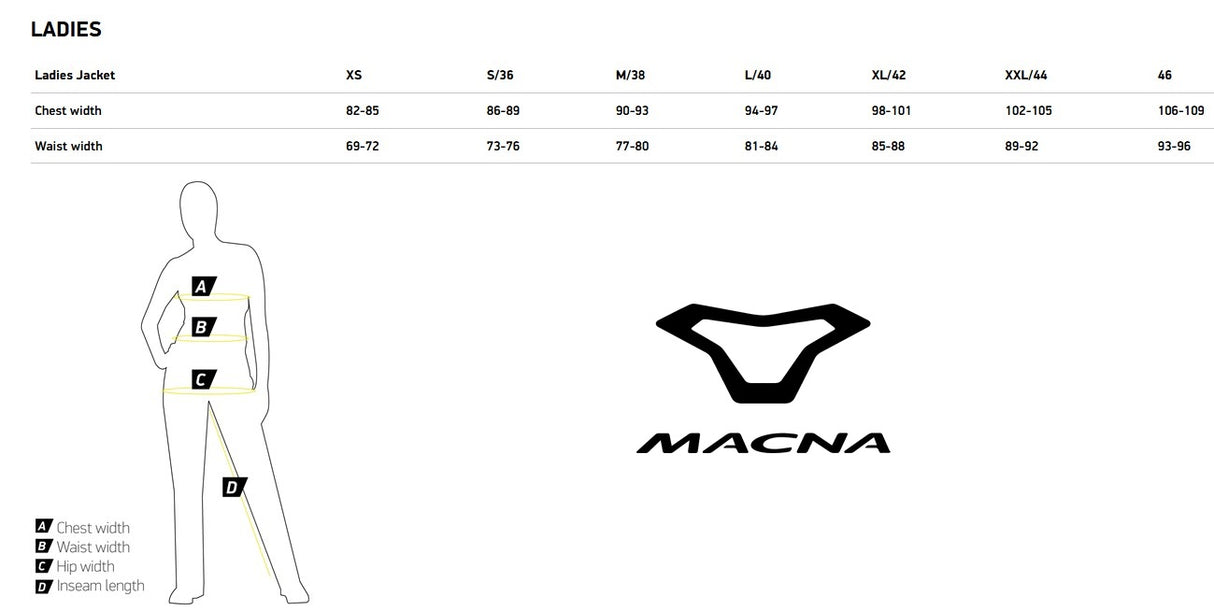 Macna Orient Ladies Leather Touring Jacket Black/White - Large