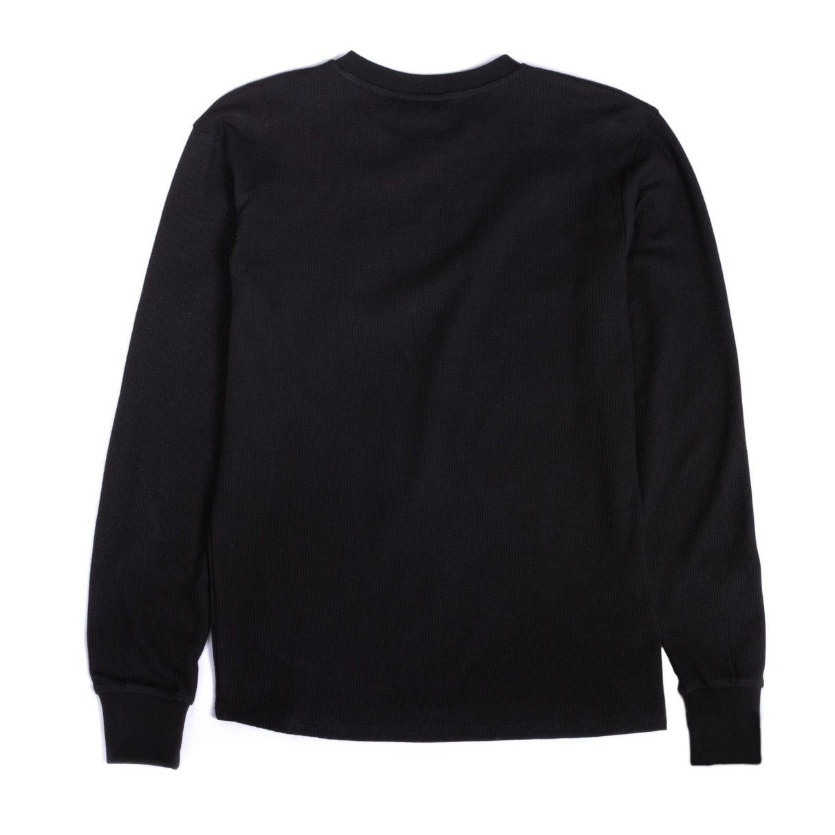 Merlin Kingsley Long Sleeve Waffle Knit Organic Cotton Shirt Black