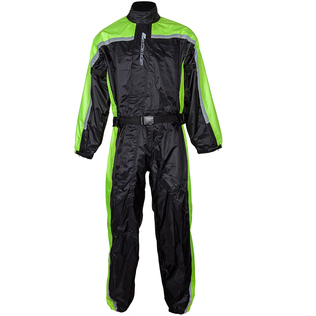 Spada 408 One Piece Waterproof Motorbike Motorcycle Over Suit - Black/Fluo - Spada - - MSG BIKE GEAR - 1