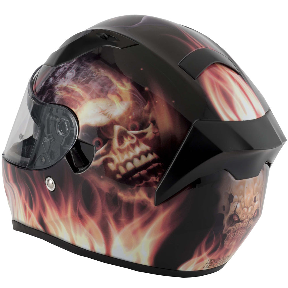 Vcan V128 Full Face Helmet - Flame
