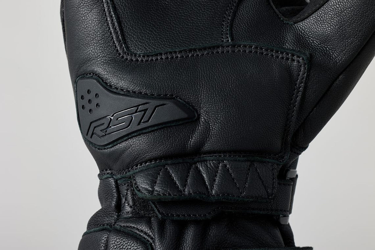 RST S1 CE Mens Waterproof Leather Motorcycle Gloves - Black