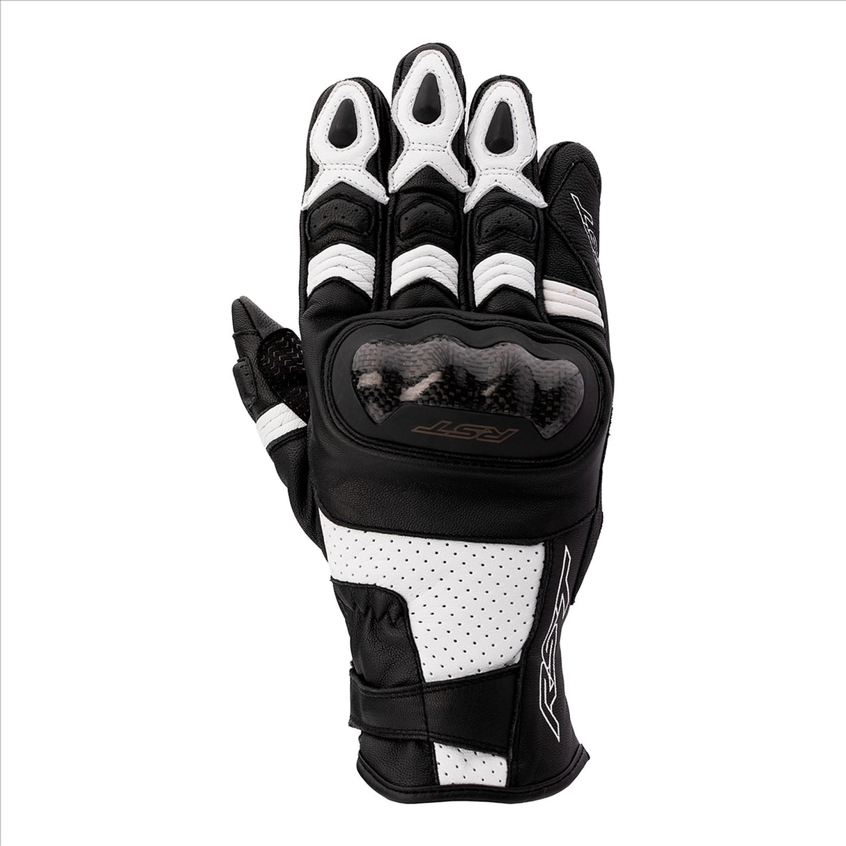 RST CE Mens Shortie Leather Glove - Black, White