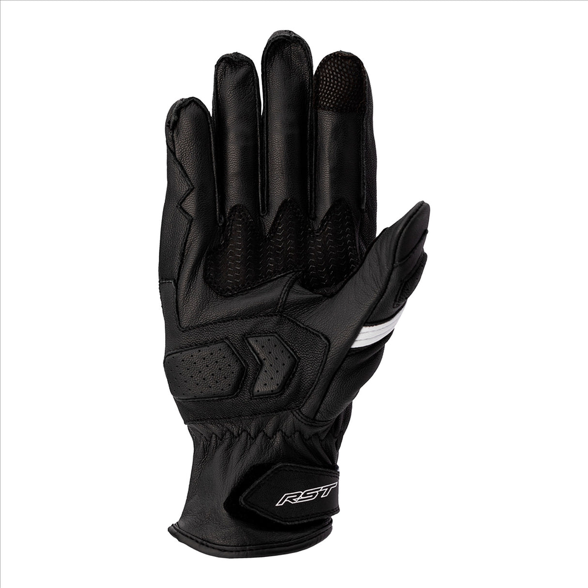 RST CE Mens Shortie Leather Glove - Black, White