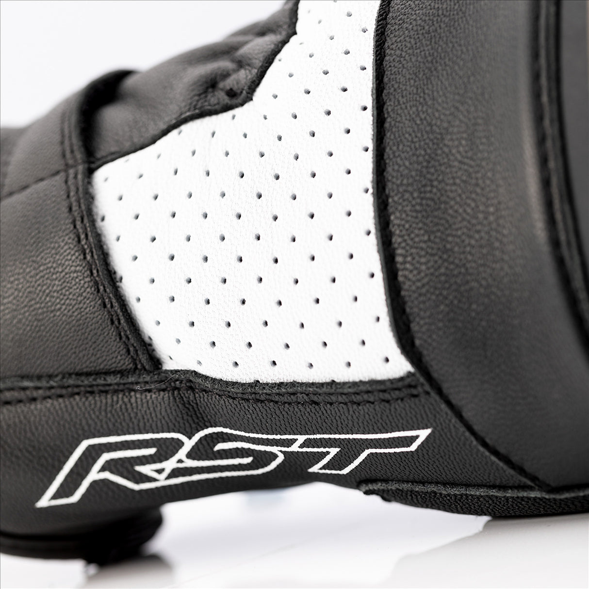 RST CE Mens Shortie Leather Glove - Black, White