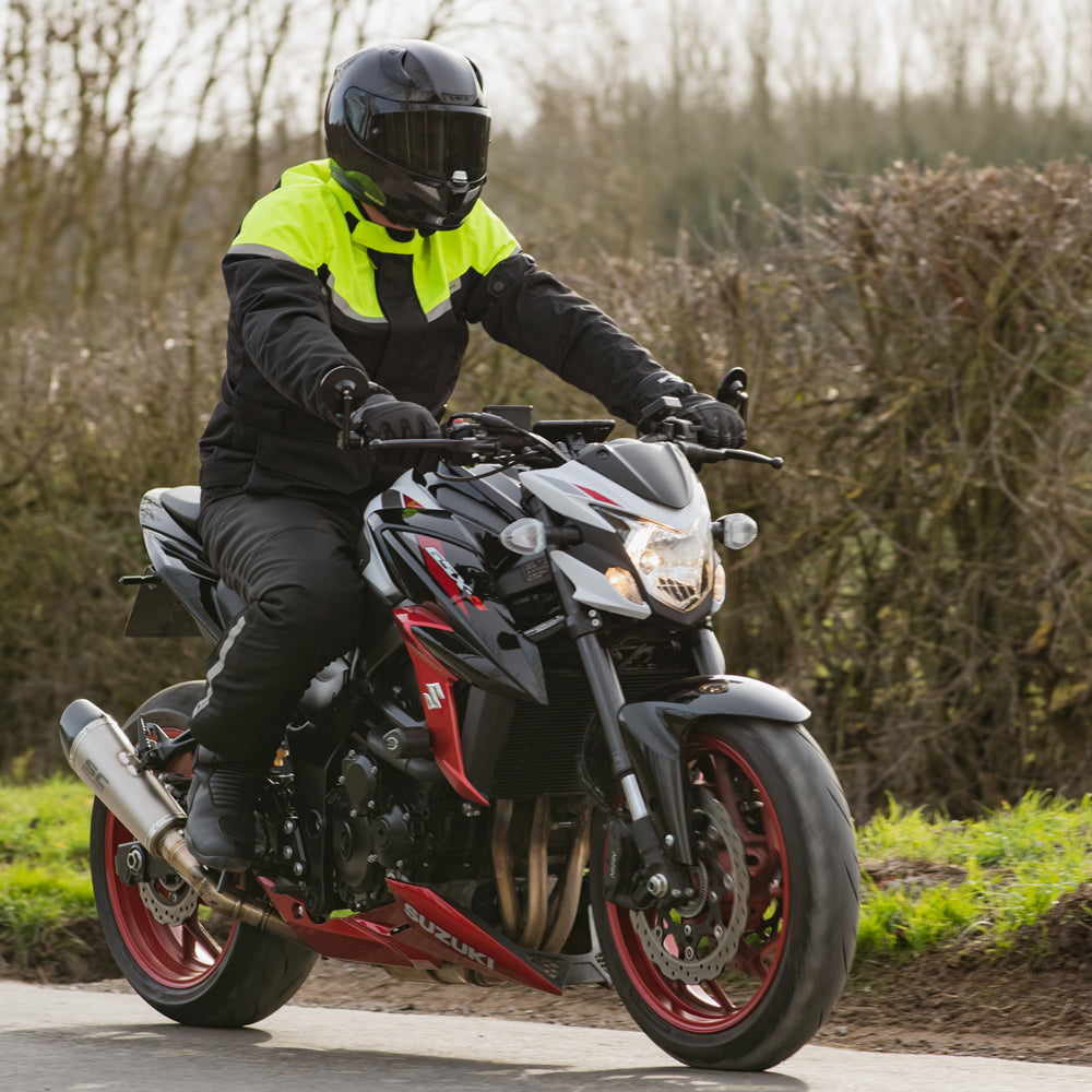 Spartan Long Waterproof Mens Textile Jacket - Black/Fluo