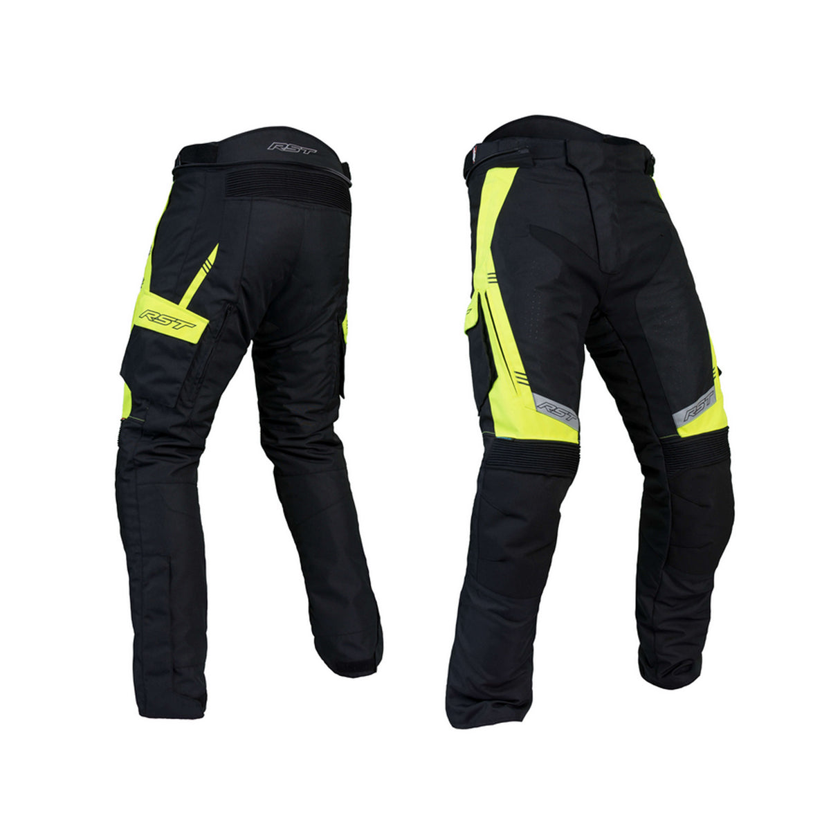 RST 2889 Rallye CE Certified Mens Textile Motorcycle Jeans - Black/Flo Yellow