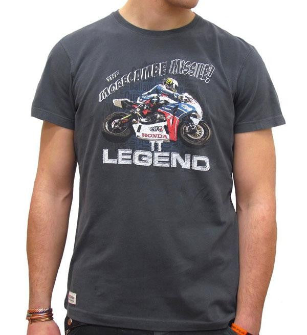 Genuine Red Torpedo TT Legends John McGuiness Morcambe Missile Grey T-Shirt - Red Torpedo - - MSG BIKE GEAR