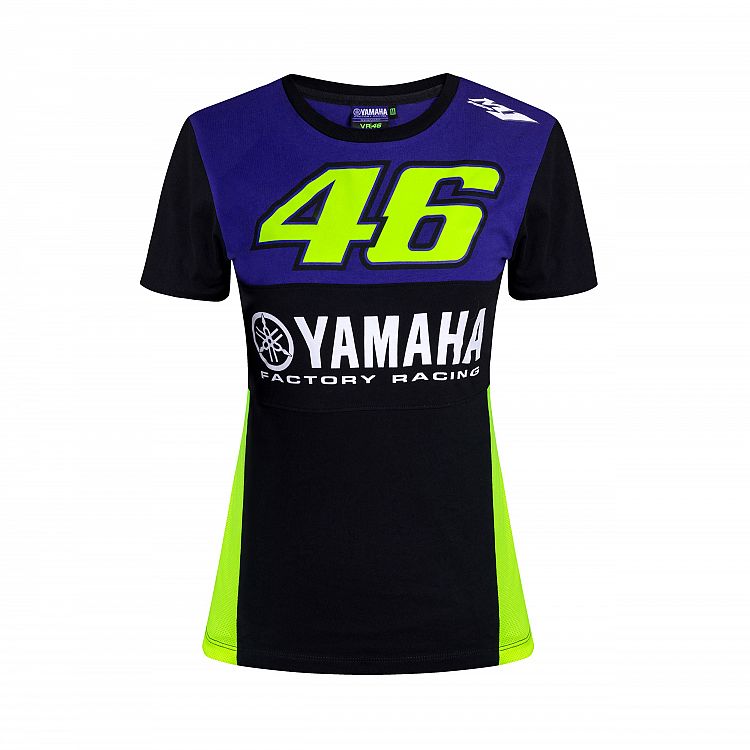 Official VR46 Womens Yamaha Racing T-Shirt - Blue / Black
