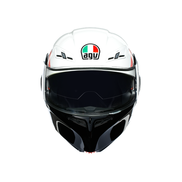 AGV Compact-ST Detroit Flip Front Helmet - White / Black