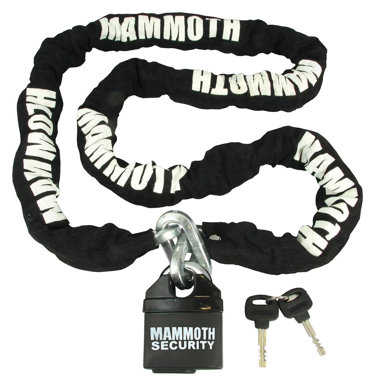 Mammoth Security Motorcycle 10mm Square Lock & Chain (1.2m & 1.8M)