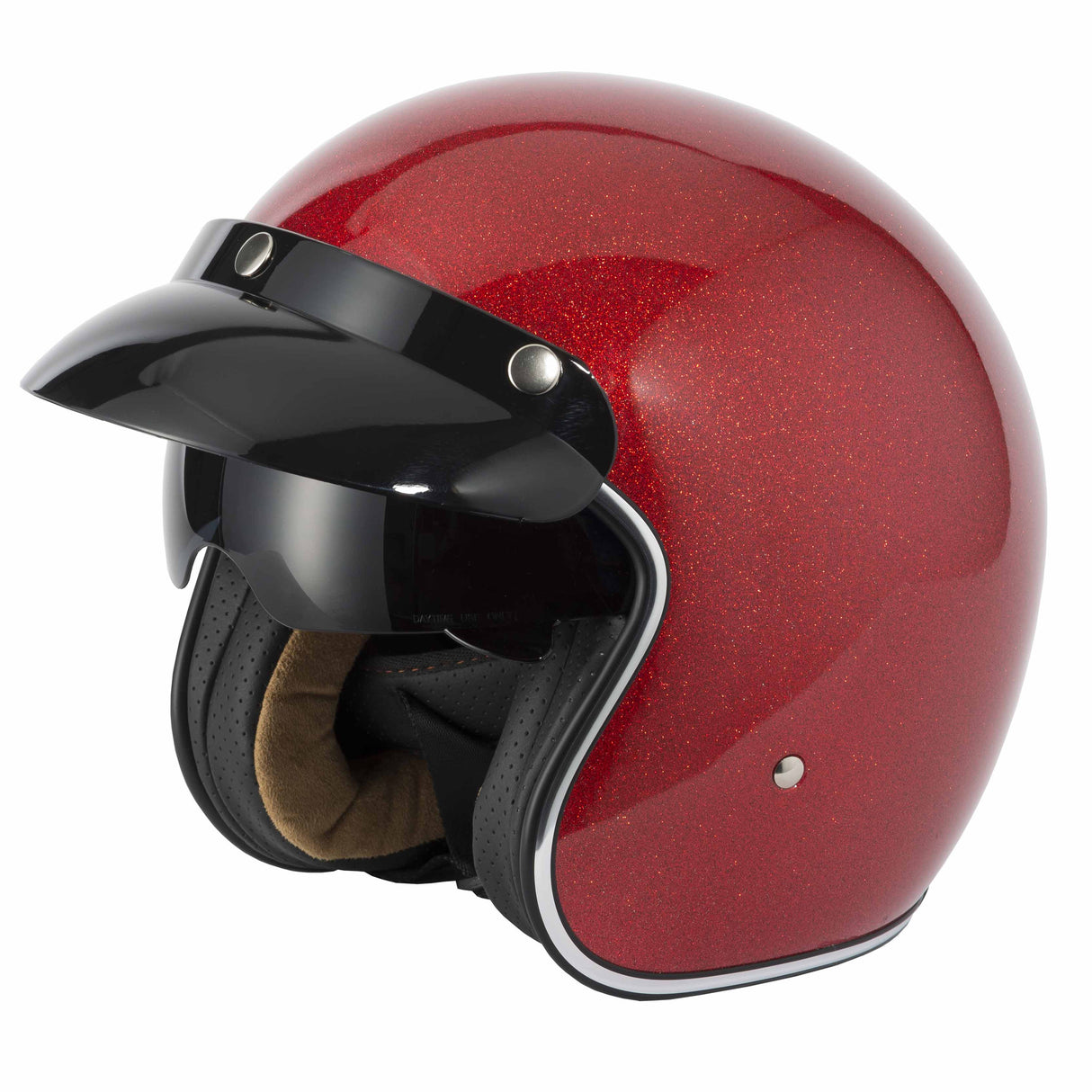 Vcan V537 Open Face Helmet - Red Flake