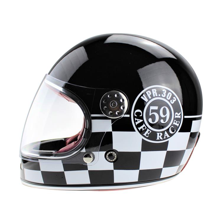 Viper F656 Vintage Full Face Helmet - 59 Black / White