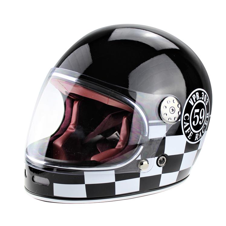 Viper F656 Vintage Full Face Helmet - 59 Black / White