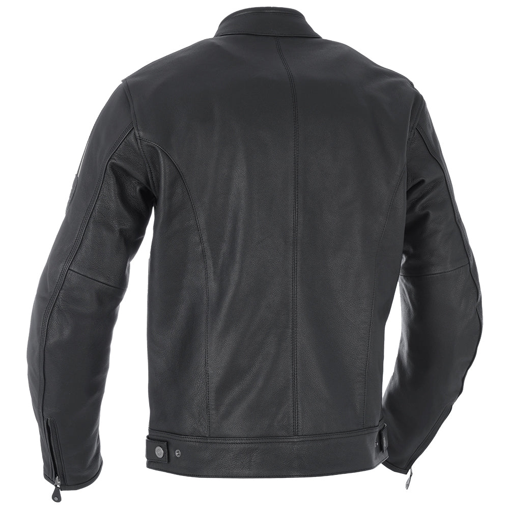 Oxford Bladon Leather Cafe Racer Jacket - Black