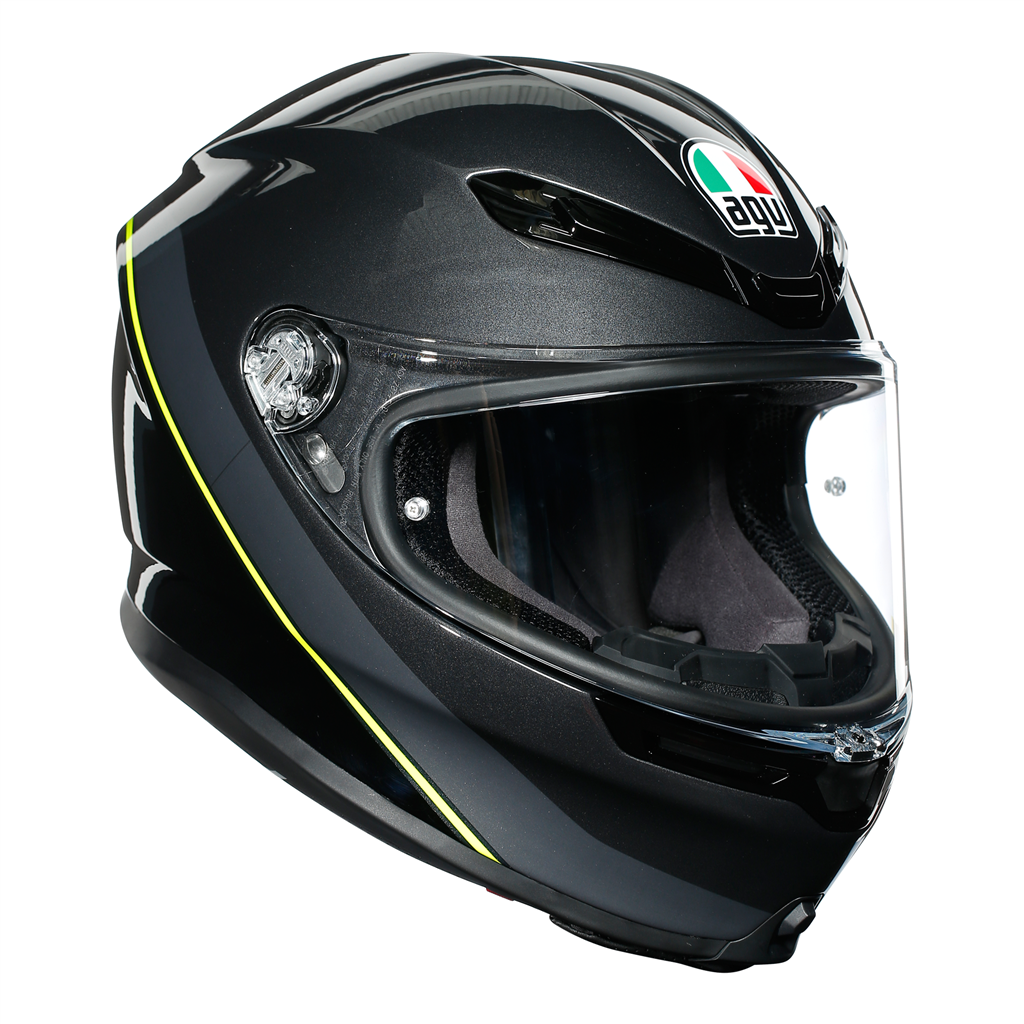 AGV K6 "Minimal" Full Face Helmet - Gunmetal / Black / Fluo Yellow