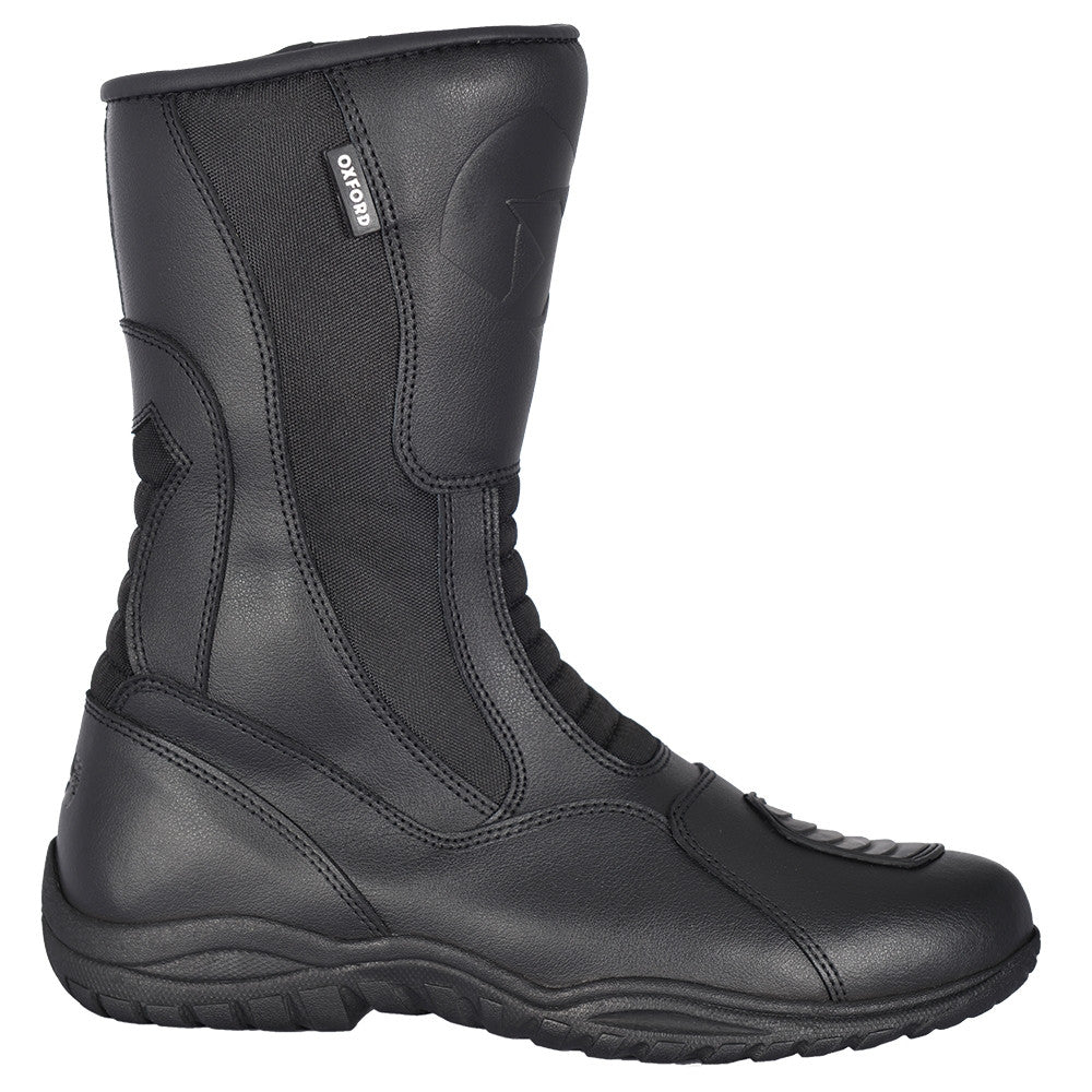Oxford Tracker Waterproof Leather Motorbike Motorcycle Boots - Black - Oxford - - MSG BIKE GEAR - 1