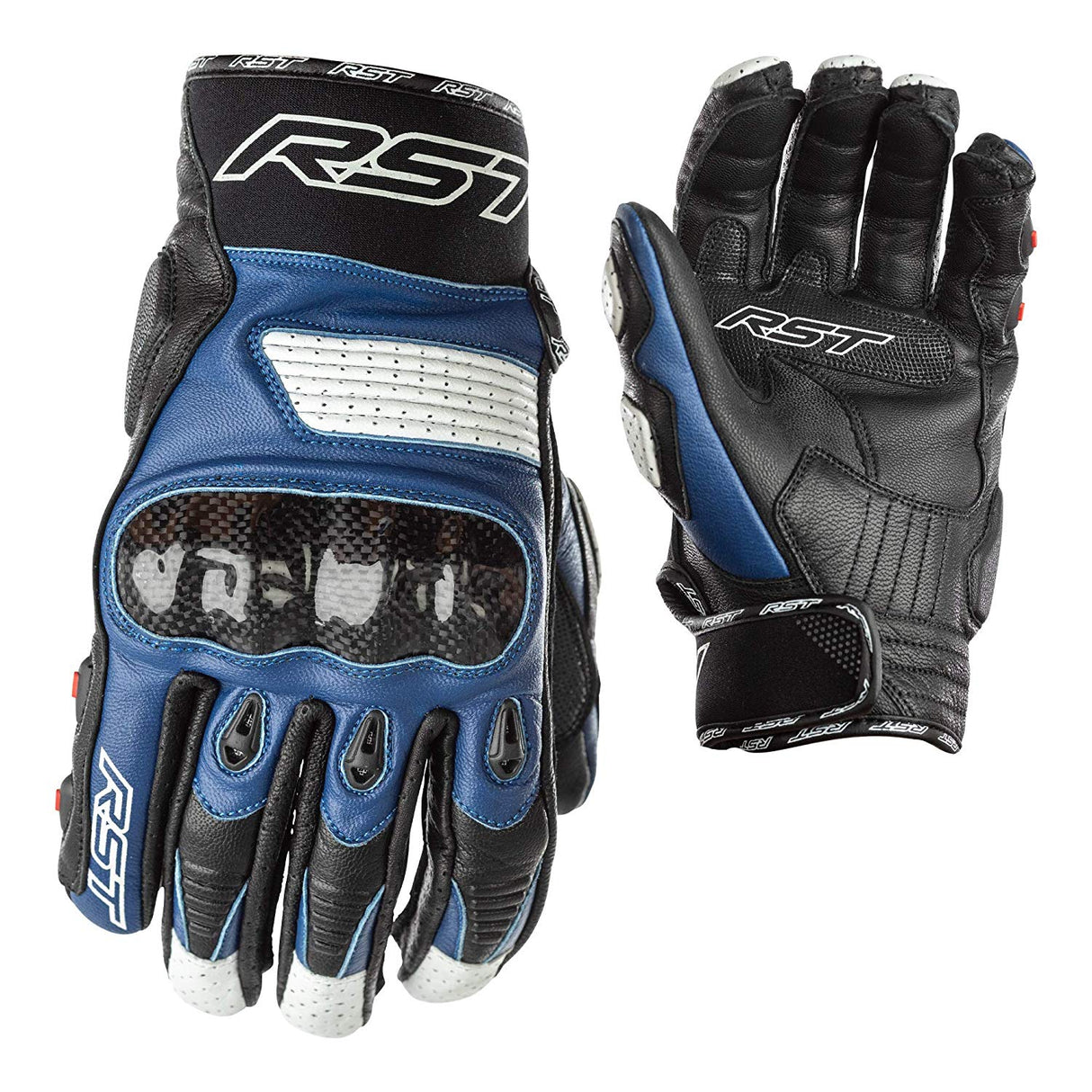 RST 2705 Freestyle CE Short Leather Gloves - Black / Blue