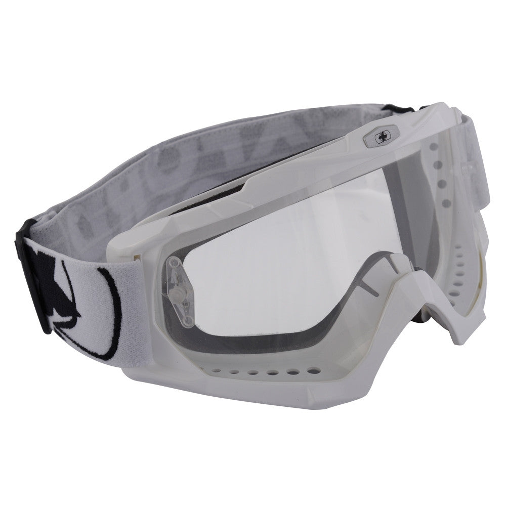 Oxford Assault Pro Adult Motocross MX Enduro ATV Goggles Gloss White -Clear Lens - Oxford - - MSG BIKE GEAR