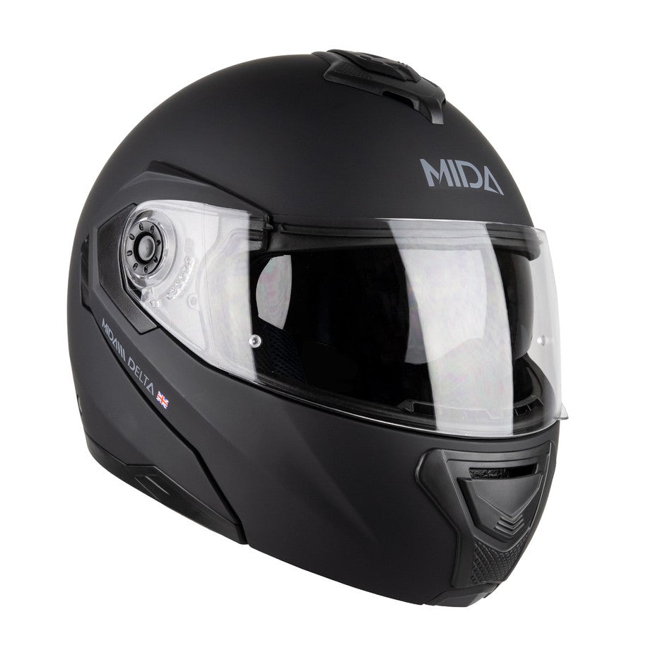 MIDA Delta Flip Front Helmet - Satin Black