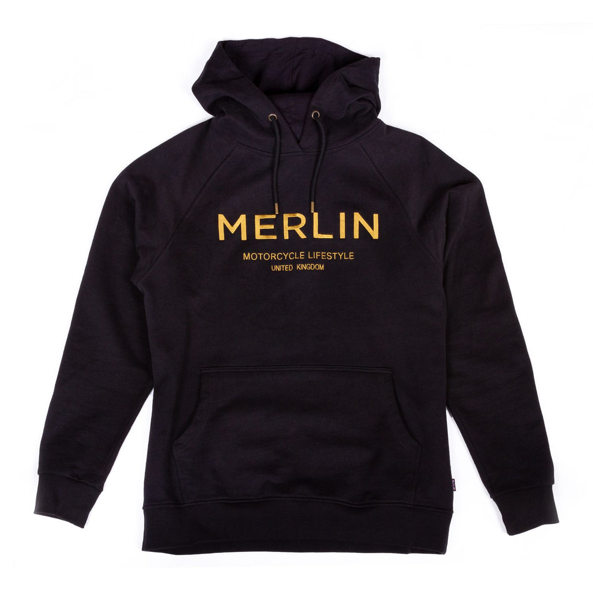 Merlin Sycamore Pull Over Organic Cotton Fleece Hoody Black