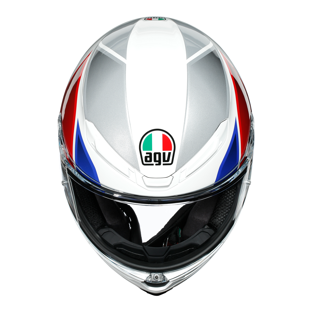 AGV K6 "Hyphen" Full Face Helmet - White / Red / Blue