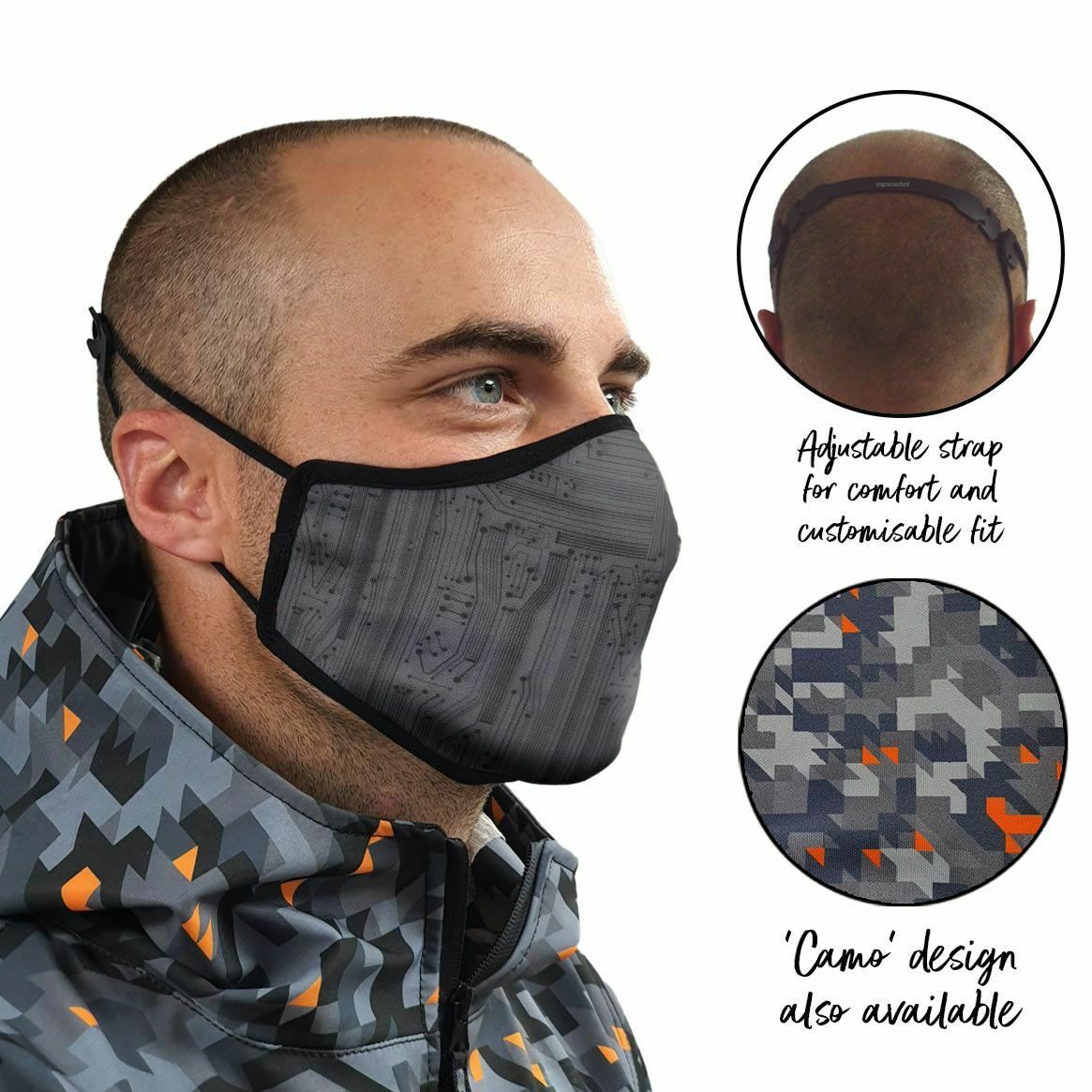 Spada Washable / Reusable Social Face Mask - Circuit