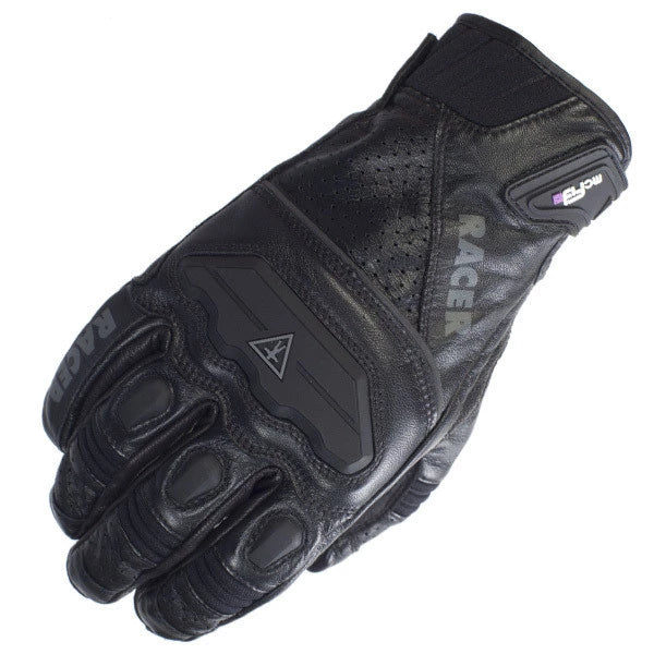 RACER GUIDE LEATHER & TEXTILE SUMMER MOTORCYCLE GLOVES BLACK - RACER - - MSG BIKE GEAR