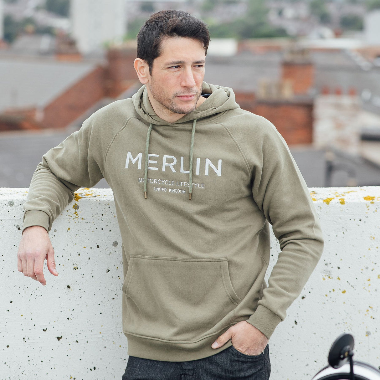 Merlin Sycamore Pull Over Organic Cotton Fleece Hoody - Kharki