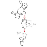 RAM® X-Grip® Phone Holder with Motorcycle Fork Stem Base Short Connector Arm