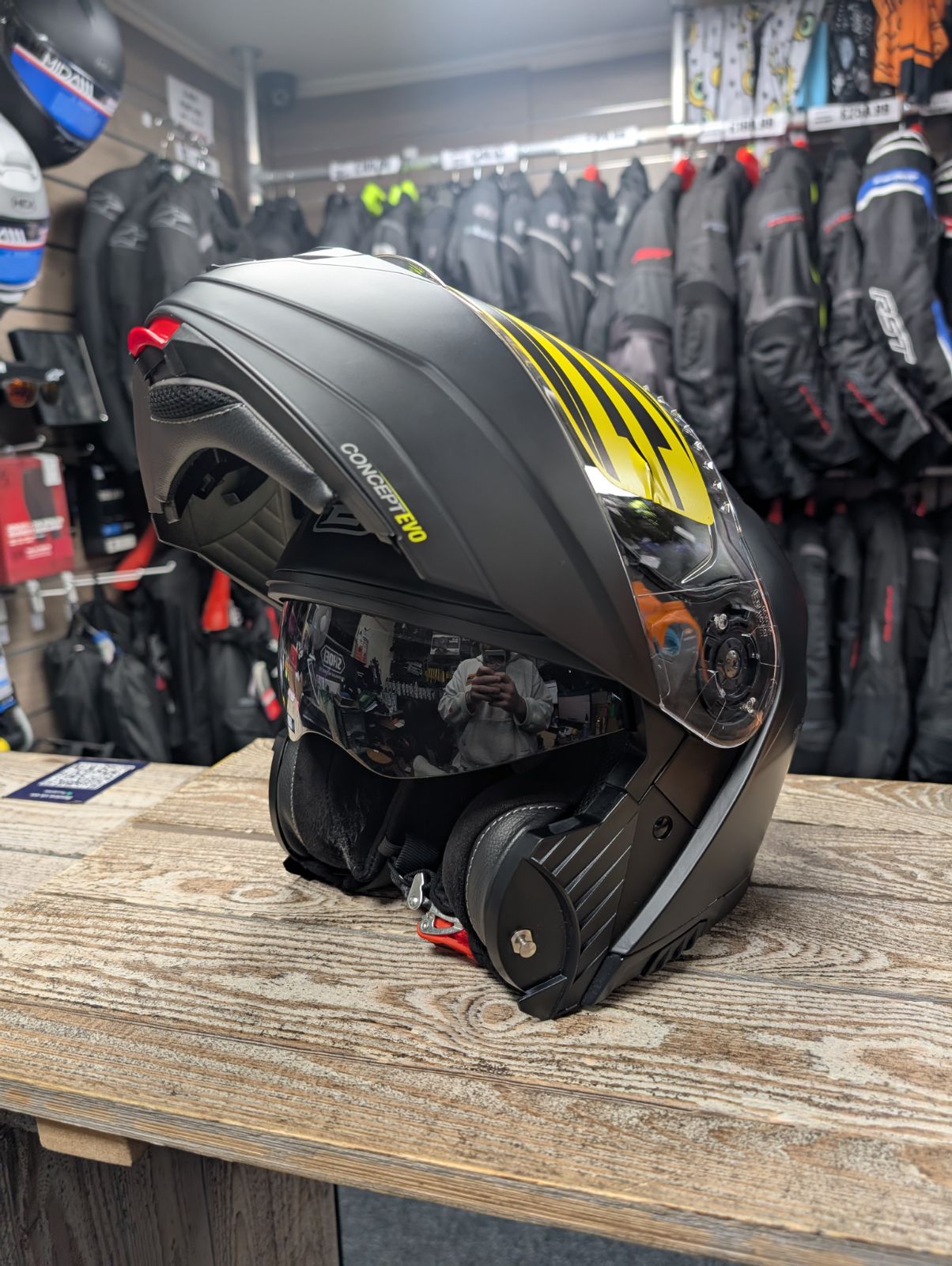 G-Mac Concept Evo Modular Flip Up DVS Motorcycle Helmet Matt Black - Medium