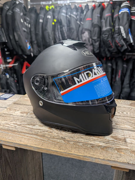MIDA MV-151 Full Face Motorcycle Helmet ECE 22.06 - Matt Black S Warehouse Deal