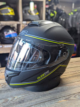 G-Mac Glide Evo Modular Flip Up DVS Motorcycle Helmet Matt Black Grey Yellow XXL